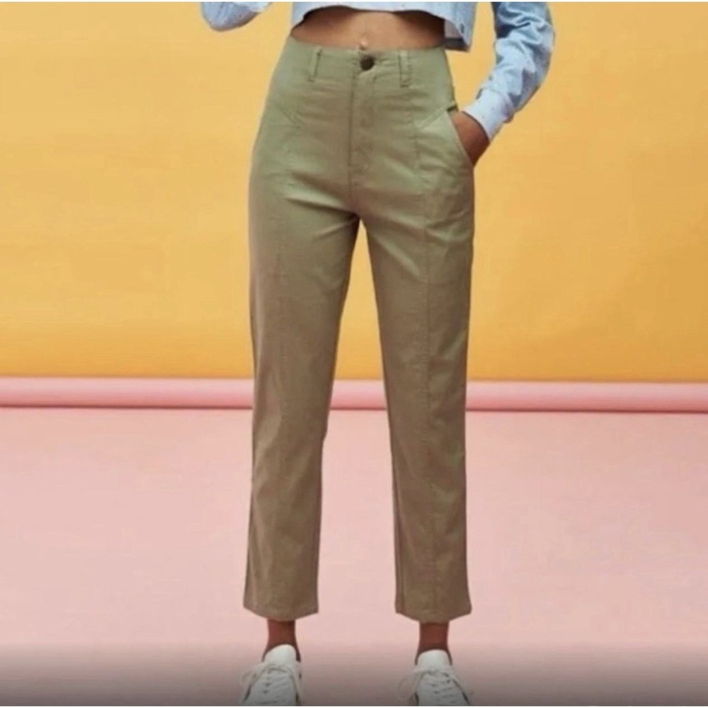 Lucy & Yak Trousers Womens 26/30 Green Camden‎ Organic Cotton Stretch Pants